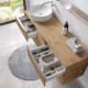 Meuble de salle de bains avec plan de toilette en bois Landes Coycama détail 1