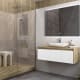 Meuble de salle de bains Lambda avec plan de toilette en bois Coycama principal 4