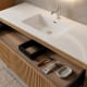 Ensemble de meuble de salle de bains avec lavabo en Solid Surface « Duna » de Bruntec détail 13