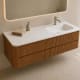 Ensemble de meuble de salle de bains avec lavabo en Solid Surface « Duna » de Bruntec détail 11
