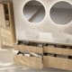 Meubles de salle de bains en bois massif rainuré Alpes 9 Bruntec détail 2