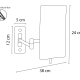 Miroir grossissant mural carré x3 Bruntec croquis 1