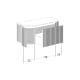 Ensemble meuble de salle de bain en frêne massif avec lavabo Neo Curve de Solid Suface Bruntec croquis 3