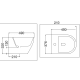 Pack WC suspendu + bidet Lisboa Bruntec croquis 2