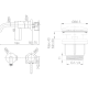 Pack Monza robinetterie de lavabo encastrée + bonde click-clack + siphon rond apparent Imex croquis 5
