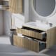 Ensemble de meubles de salle de bain en bois massif Bruntec Alpes 2 rainures Bruntec détail 2