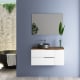 Meuble de salle de bains avec plan de toilette en bois Coban Bruntec principal 3