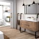 Meuble de salle de bains avec plan de toilette en bois Coban Bruntec option 6