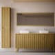 Meuble de salle de bains avec plan de toilette en bois massif et pieds Alpes 15 Bruntec principal 1