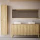 Meuble de salle de bains avec plan de toilette en bois massif et pieds Alpes 15 Bruntec principal 0
