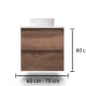 Nivo Bruntec petit meuble de salle de bain 2 tiroirs suspendu croquis 9