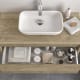 Meuble de salle de bains Lambda avec plan de toilette en bois Coycama détail 17