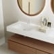 Ensemble meuble de salle de bain avec lavabo double en solid surface et caisson Alpes 4 Bruntec détail 3