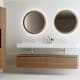 Ensemble meuble de salle de bain avec lavabo double en solid surface et caisson Alpes 4 Bruntec principal 0