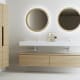 Ensemble meuble de salle de bain avec lavabo double en solid surface et caisson Alpes 4 Bruntec principal 1