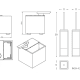 Ensemble d'accessoires de salle de bains The Grid Cosmic croquis 3