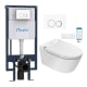 Pack WC japandi intelligent suspendu + réservoir de chasse + plaque de poussée Eos Pro Nashi principal 0