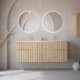 Ensemble de meubles de salle de bain en bois massif rainuré Alpes 7 Bruntec principal 1