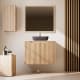 Meuble de salle de bains avec plan de toilette en bois massif Alpes14 Bruntec principal 1