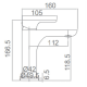 Robinet de lavabo Imex Nassau croquis 2