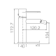 mitigeur de bidet Milos Stick Imex croquis 3