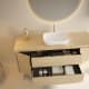 Meubles de salle de bains avec plan de toilette en bois massif Alpes 13 Bruntec détail 2