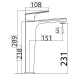 Robinet de lavabo Bali Imex croquis 1