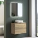Meuble de salle de bains profondeur réduite 39 cm avec plan de toilette en bois Roma Bruntec principal 1