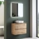 Meuble de salle de bains profondeur réduite 39 cm avec plan de toilette en bois Roma Bruntec principal 3