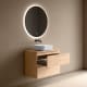 Meuble de salle de bains profondeur réduite 39 cm avec plan de toilette en bois Roma Bruntec détail 8