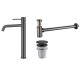 Pack Imex Monza robinet de lavabo à bec haut + Bonde à déclic + Siphon rond apparent principal 2