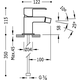 Pack robinetterie de lavabo + robinetterie de bidet + ensemble de douche Ensemble de douche Cuadro Tres croquis 6