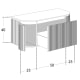 Ensemble meuble de salle de bain en frêne massif avec lavabo Neo Curve de Solid Suface Bruntec croquis 4