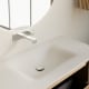 Ensemble meuble de salle de bain en frêne massif avec lavabo Neo Curve de Solid Suface Bruntec détail 3