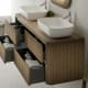 Meubles de salle de bains avec plan de toilette en bois massif Baviera Bruntec détail 6