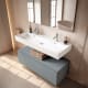 Ensemble de meubles de salle de bain avec lavabo en céramique de 12 cm de hauteur et tiroirs Nomad Viso principal 9