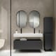 Ensemble de meubles de salle de bain avec lavabo en céramique de 12 cm de hauteur et tiroirs Nomad Viso principal 1
