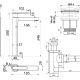 Pack Roma Imex robinet de lavabo à bec haut + Bonde à déclic + Siphon croquis 6