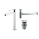 Pack Roma Imex robinet de lavabo à bec haut + Bonde à déclic + Siphon principal 0