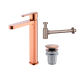Pack Roma Imex robinet de lavabo à bec haut + Bonde à déclic + Siphon principal 3