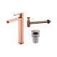 Pack Roma Imex robinet de lavabo à bec haut + Bonde à déclic + Siphon principal 3