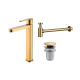 Pack Roma Imex robinet de lavabo à bec haut + Bonde à déclic + Siphon principal 2
