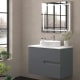 Meuble de salle de bains avec plan de toilette en pierre compacte blanche Lia Bruntec couleurs principal 5