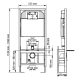 Ensemble WC suspendu Bruntec Square + réservoir de chasse encastré croquis 10