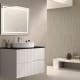 Meuble de salle de bain avec comptoir en pierre compacte noir Ebi Bruntec couleurs principal 1