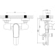 Robinetterie encastrée pour baignoire et douche GME Cassio croquis 1