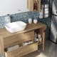 Meuble de salle de bains avec plan de toilette en bois Coban Bruntec détail 4