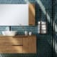 Meuble de salle de bains avec plan de toilette en bois Coban Bruntec principal 1
