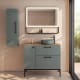 Meuble de salle de bains avec tabouret, plan de toilette en bois Verso Viso principal 4