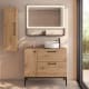 Meuble de salle de bains avec tabouret, plan de toilette en bois Verso Viso principal 3
